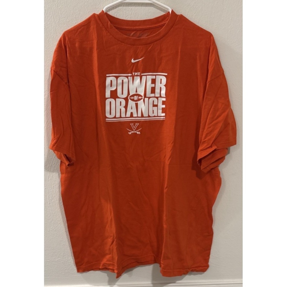 Nike Virginia Cavaliers T-Shirt Mens XL Orange Power of Orange Football 2008 NCA